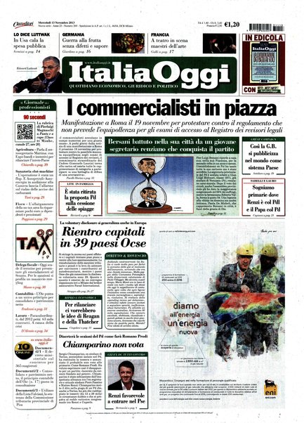 Italia oggi : quotidiano di economia finanza e politica